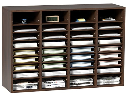 VEVOR Briefablage 36 Fächer Organizer aus MDF, Dokumentenablage Vintage Braun 997 x 305 x 680 mm, Ablagefächer Desktop-Aktenhalter Dokumentenlager, Dokumentenhalter zu Hause, im Büro, im Klassen usw.