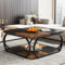 Tribesigns Couchtisch Quadratisch für Wohnzimmer, 100 x 100 x 50 cm Holzwerkstoff Couchtisch Niedrig Wohnzimmertisch für Modernes Wohnzimmer, Rustikales Braun Schwarz