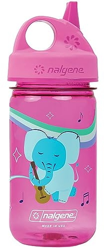 Nalgene Kinder Sustain Grip-N-Gulp Wasserflaschen aus 50% Kunststoffabfällen, auslaufsichere Schnabeltasse, langlebig, BPA- und BPS-frei, spülmaschinenfest, wiederverwendbar, 340 ml, Elefant