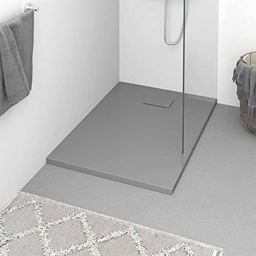 GuyAna Plato de Ducha SMC Gris 100x70 cm Plato Duchas Mampara De Ducha Abatible