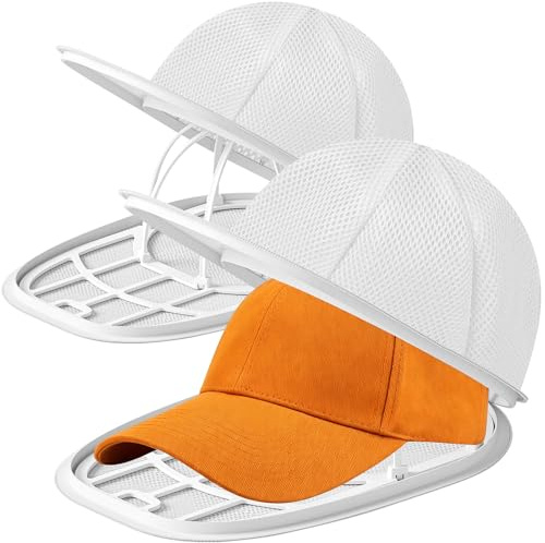 Haiou 2-Pack Hat Washer Cage Hat Washer Compatible with Washing Machine & Dishwasher for Baseball Caps (White)