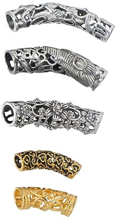 Housoutil 10 Piezas Pelo Nórdico Vikingo Barba Clips De Trenzas Accesorios Para Pelucas Adornos Para El Cabello Accesorios Para Peinar El Cabello Puños Rastas Runas Anillo Aleación