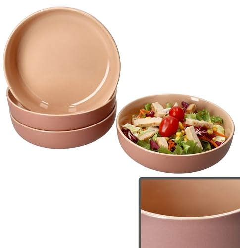 Ritzenhoff & Breker Jasper Lot de 4 assiettes creuses en poudre I 610 ml, Ø 19 cm I Assiettes en faïence pour 4 personnes I Assiettes creuses pour salade, soupe, pâtes, etc. I Vaisselle pour