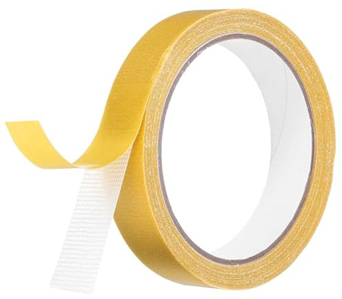 sourcing map Ruban adhésif double face en tissu de 2,3 cm x 10 m, ruban adhésif en maille amovible, ruban de montage multifonction pour fixer la moquette et la décoration murale (jaune)