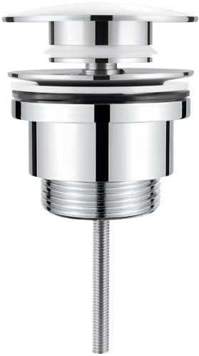 VALAZ Tapón Universal Apta para Lavabo y bidé sin rebosadero Cromado válvula para desagüe Click Clack, Pop-Up