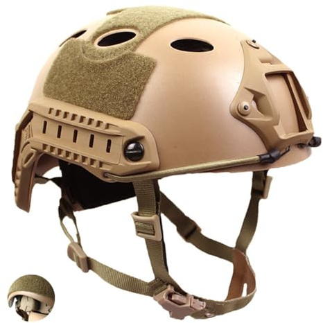 Tactical Helmet Adjustable PJ Helmet Lightweight Fast Protective for Airsoft Paintball CS Game Outdoor Sport (ADJUST-DE)