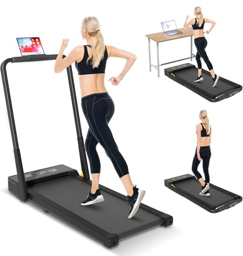 Löpband för hemmet, CEIEVER hopfällbart elektrisk löpband 125 x 55 x 12 cm promenadmaskin med LCD-skärm Treadmill för hem 2,5 HP löpband upp till 12 km/h, för hem och kontor