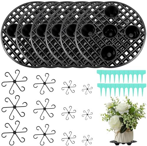 YOUNGSAY 6 supporti per piante in vaso, 20 cm, sottovasi, in rete, rotondi, con 20 etichette per piante e 12 supporti per piante per tavola o terrazza