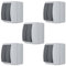 REV AquaForm Economy Set of 5 Series Switches, Wet Room IP44, Single Pole, Surface-Mounted, Grey