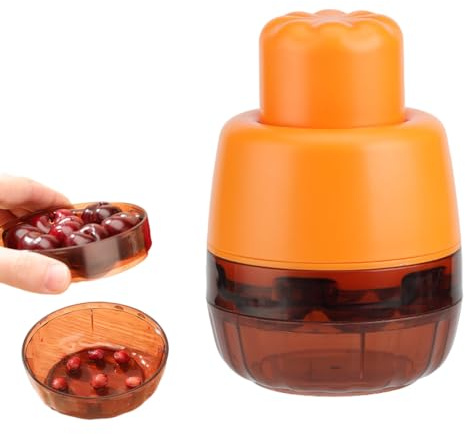 GXGM 7-in-1 Strumento Denocciolatore per Ciliegie, Snocciolatore per Ciliegie, Togli Nocciolo Ciliegie, Design senza maniglia per cucina, picnic (arancia)