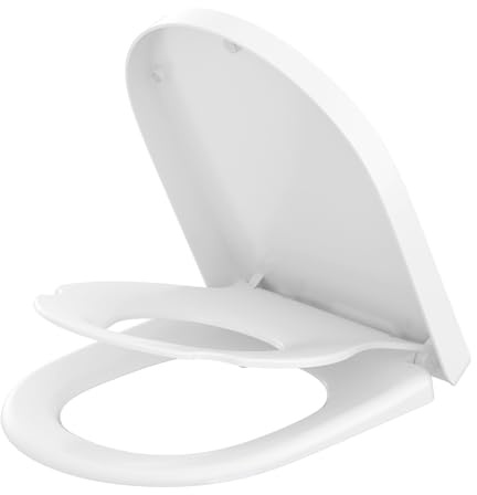 YEAUPE PRO Toilet Lid with Child Seat D Shape, Toilet Lid with Child Insert, Children's Toilet Seat with Quick Release Function, Integrated Toilet Seat with Child Seat Including Installation Template