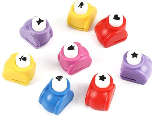 8PCS Mini troqueles perforadores de papel, perforadoras de motivos para trabajos creativos en papel como set de perforadoras, perforadora de papel para niños para proyectos de manualidades, el patrón