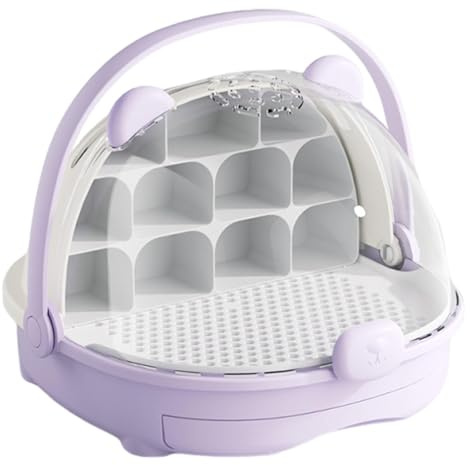 perfk Caja de cría de Gusanos de, contenedor para cría de Animales pequeños, asa de Transporte Transparente, Puerta Visible, de observación de, Violeta