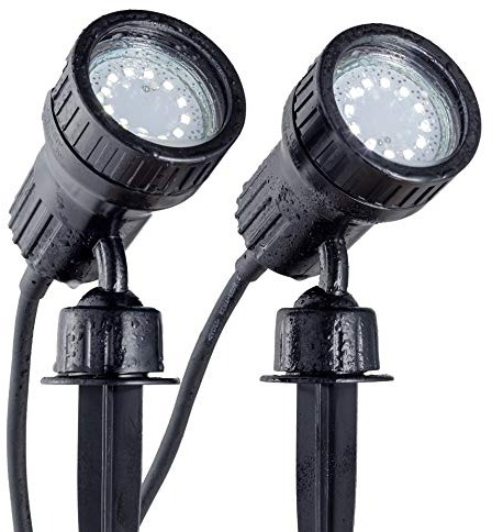 B.K.Licht - 2er Set LED Gartenstrahler außen mit Erdspieß u. Wandhalterung, schwenkbar, warmweiß, Außenlampe, Gartenbeleuchtung, Gartenlampen für draußen Außenleuchte, 10x19,5 cm, Schwarz