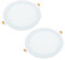 JANDEI – Confezione da 2 faretti LED da incasso rotondi, 18W, 1500 lumen, extrapiatti 13 mm, foro di montaggio Ø200-205 mm, bianco neutro 4200K con trasformatori inclusi