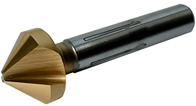 CNC QUALITÄT Kegelsenker Ø 6,3 / 8,3 / 10,4 / 12,4 / 16,5 / 20,5 mm - HSS Senker - TiN Beschichtung - Universelle Bearbeitung - 12,4 mm - Schaft 8 mm