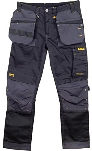 DEWALT Dewharr3231-tb Harrison Pro Pantalon Stretch Tour de Taille 81,3 cm Jambe 78,7 cm, Noir/Gris, 32W / 31L Homme
