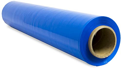 Film étirable d'emballage, film plastique bleu pour l'emballage, rouleau de protection en plastique pour l'expédition, rouleau de 50 cm et jusqu'à 400 m étirable - Ofituria (1 unité)