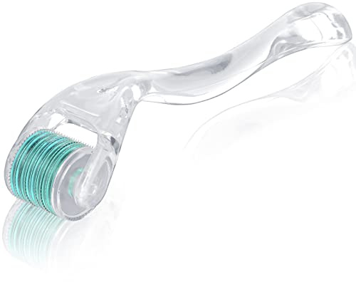 LOPHE Dermaroller 0.5mm, Bartroller für Mann & Frau, Microneedling Gesichtsroller für Gesicht und Körper, Bart Roller für Hair Bartwuchs, Anti-Aging, Anti-Falten, Narbenentfernung （Grüner Kopf）