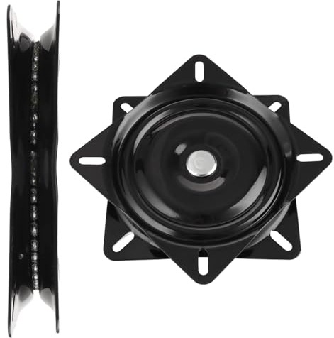 AKOLAFE 2 Stück Drehbeschlag Schwerlast 360 Drehbar Drehlager Schwerlast 200kg 6 Zoll/153mm Drehlager Drehplatte 360 Grad Edelstahl Drehkonsole Schwarz Drehteller für Stuh, Hocker, Bücherregale, Tisch