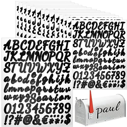 LIMITADA Pegatina Letras Grandes, 15 Hojas de Pegatinas de Números y Letras Adhesivas Pegatinas del Alfabeto Negras Pegatinas de Letras en Vinilo Impermeables para Buzones Cartel Ventana Manualidad