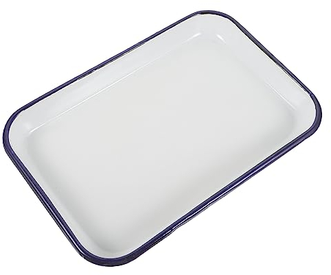 KICHOUSE Multi-Functional Enamel Baking Dish Non-Stick Oven Tray for Pizza Crepes Roasting Heat-Resistant Dishwasher Safe Baking Pan for Kitchen Restaurant Use