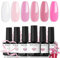 modelones UV Nagellack,6 Farben Gel Nagellack Weiß Rosa Nude, Sommer Soak Off Natur Gel Nail Polish Nageldesigns, Gellack UV Lack für Anfänger Nail Art Maniküre Salon