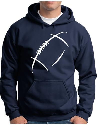OM3® American Football Hoodie - Herren - U.S.A Sports Minimalistic Logo - Kapuzen-Pullover Navy, M