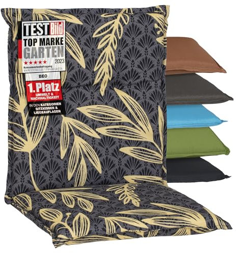 Beo® Gartenstuhlauflagen Barcelona | Waschbare Sitzkissen Outdoor | Made in EU | Öko-Tex Standard | Atmungsaktiv und UV-beständig | Extra Dicke Polsterung für Niedriglehner