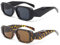 FSMILING 2 Stück Rechteck Sonnenbrille für Damen Herren Trendy Vintage Sonnenbrille 90's Retro Square Frame Sonnenbrillen