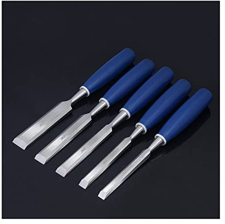 WYRMB 5-teiliges Holzmeißel-Set, Schreinerwerkzeug, flache Holzmeißel, cr-vs, professionelle Schnitzmesser, Schnitzwerkzeuge für Holz (1025 mm)