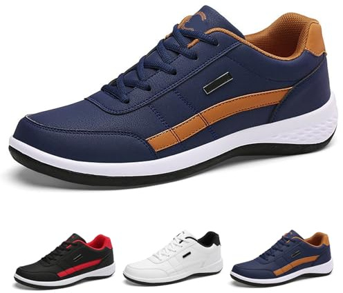 2024 Nuove Comode Scarpe Ortopediche in Pelle da Uomo, Sneaker Ortopediche Comfort da Uomo, Scarpe da Passeggio Ortopediche, Scarpe Sportive Traspiranti Antiscivolo Impermeabili (44,Blu)