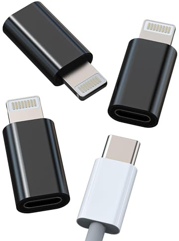 USB C till Lightning-adapter (set om 3) för iPhone14 13 12 Pro Max typ-c kvinnlig kabel kontakt certifierad för Apple MFI snabbladdare kontakt för iPad kontakt telefon laddning överföring filer