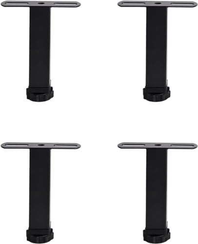 Justerbara metallmöbler stödben set med 4 tunga sängramar mittram lamellstödben för skåp soffor och sängar 22 cm svart)