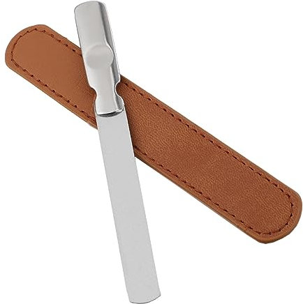HAPINARY Limas De Uñas De Acero Inoxidable Para Manicura Herramienta De Decoración De Uñas Con Estuche De Cuero y Pies