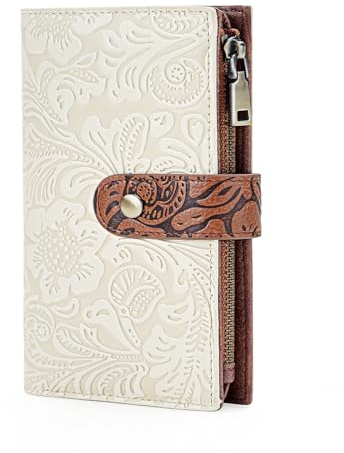 GOIACII Portefeuille pour Femme Cuir Moyen Porte Monnaie RFID Blocage Vintage Court Portefeuilles
