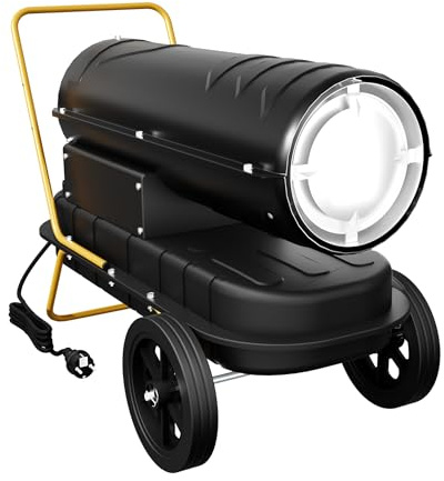 Aufun Värmekanon 30 kW diesel byggtork, byggvärmare, varmluftsgenerator, värmefläkt med termostat och bränsleindikering, 22 l tank, för verkstäder, byggarbetsplatser, överhettningsskydd