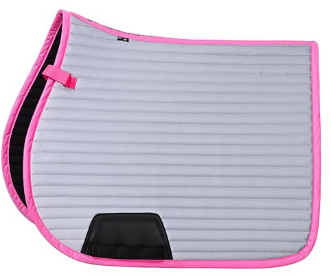 Imperial Riding IRH Reflective GP Tapis de Selle réfléchissant Polyvalent avec Renfort en polyuréthane, Rose, COB