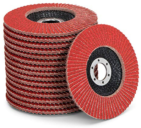 Fd-Workstuff Discos de cerámica de alto rendimiento, 10 unidades, diámetro de 125 mm, grano 80, para metal, grano de cerámica autoafilada, discos de abanico, discos de lijado