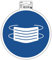 Exacompta 67021E Maskenpflicht Klebeschild Ø20cm Blau aus UV-beständigem PVC Hinweisschild Schilder Warnhinweis Sticker Aufkleber Türschild