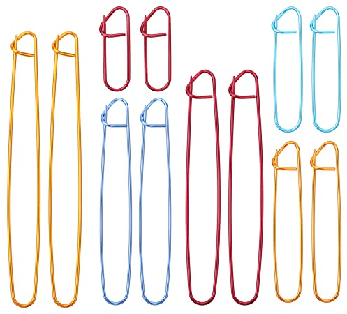 WLLHYF 12-teiliges Strickstichhalter-Set, 6 Größen, bunte Zinklegierung, Garn, Stichhalter-Set, Nadeln, praktisches Stricken, Häkelwerkzeug für manuelle DIY-Decken, Strickprojekte