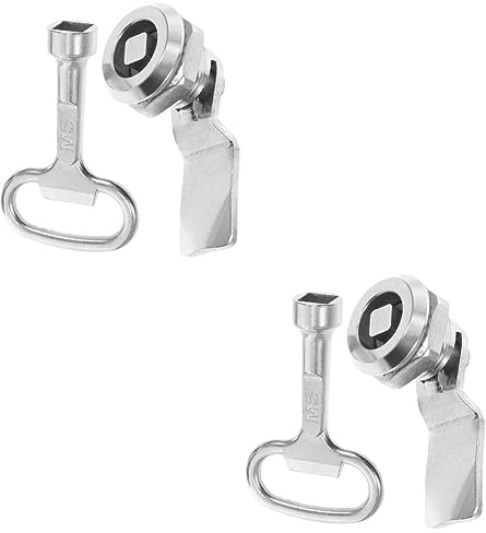 Housoutil 2piezas Cerradura De Gabinete Tubular Inoxidable Con Cuadrada Seguridad Para Archivos y Cajones Para Muebles y Cajas De Distribución