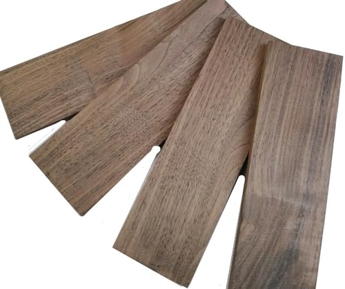 Yinxi 4 Stück 100 x 300 mm, Dicke: 3 mm, schwarzes Walnussholz, Planken, Hackschnitzel, DIY, handgefertigte Holzfurnierplatten, Streifen
