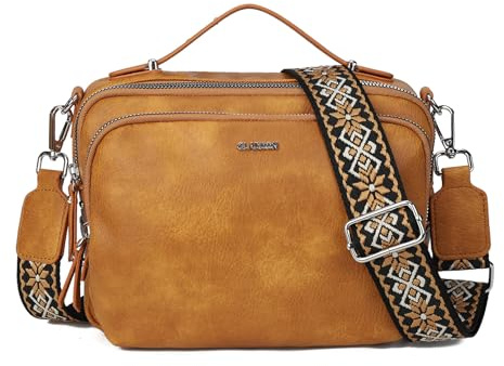 Gladdon Borsa a Tracolla da Donna Con 3 Scomparti Capienti - Alla Moda Con Cinghie Regolabili e Rimovibili in Tessuto Jacquard