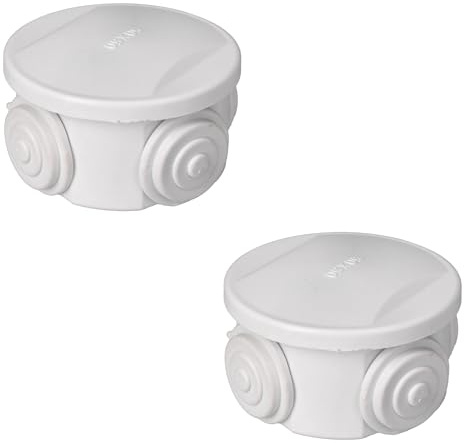 Jandei - Pack x2 Caja de Montaje en Superficie. Redonda 50x50mm IP54 Instalación en Interior/Exterior, 4 entradas. Ideal para Aplicaciones Residenciales, Comerciales o Industriales.
