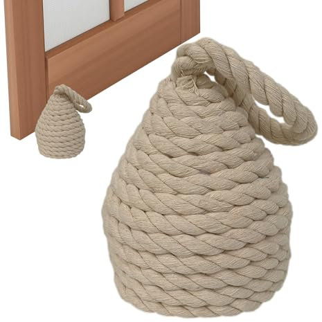 Bloque-porte en corde - Bloc lesté robuste, poignée élégante | Butée de porte intérieure avec poignée en corde, butée décorative moderne pour entrée, chambre, salon, bureau