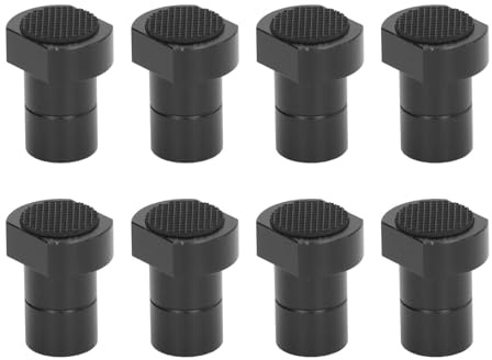 Bench Dogs 3/4 Inch 19mm | Secure Grip Rubber Inserts for Woodworking Clamps | Aluminum Alloy Workbench Stops for Planing/Sanding/Milling | 8Pcs Set with Straight Design