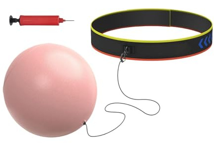 Generisk box-reflexboll – slagträning, uppblåsbar, rund form, klassisk form, säker pannrem + liten luftpump, fast PVC-skum-sportutrustning