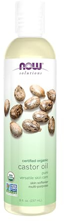 NOW Foods Solutions, Organic Castor Oil, 100% Pure Versatile Skin Care, Multi-Purpose Skin Softener, 8-Ounce