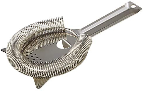 Buddy´s Bar - Barsieb, Hawthorne Strainer, hochwertiges Sieb passend für alle Gläser und Shaker, lebensmittelecht und hochglanzpoliert, spülmaschinengeeignet mit Abnehmbarer Spiralfeder